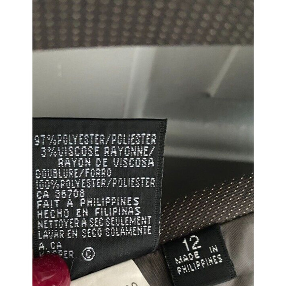 Kasper - Perfect brown pinstriped 2pc Lined Skirt Suit women's size 12 - Picture 6 of 7